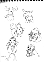 Margalo Stuart Little dessin tutoriel noël élan chien minion ours
